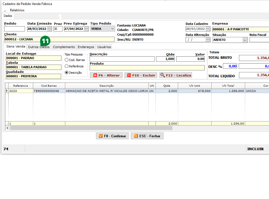 Como fazer um Pedido Venda Fábrica